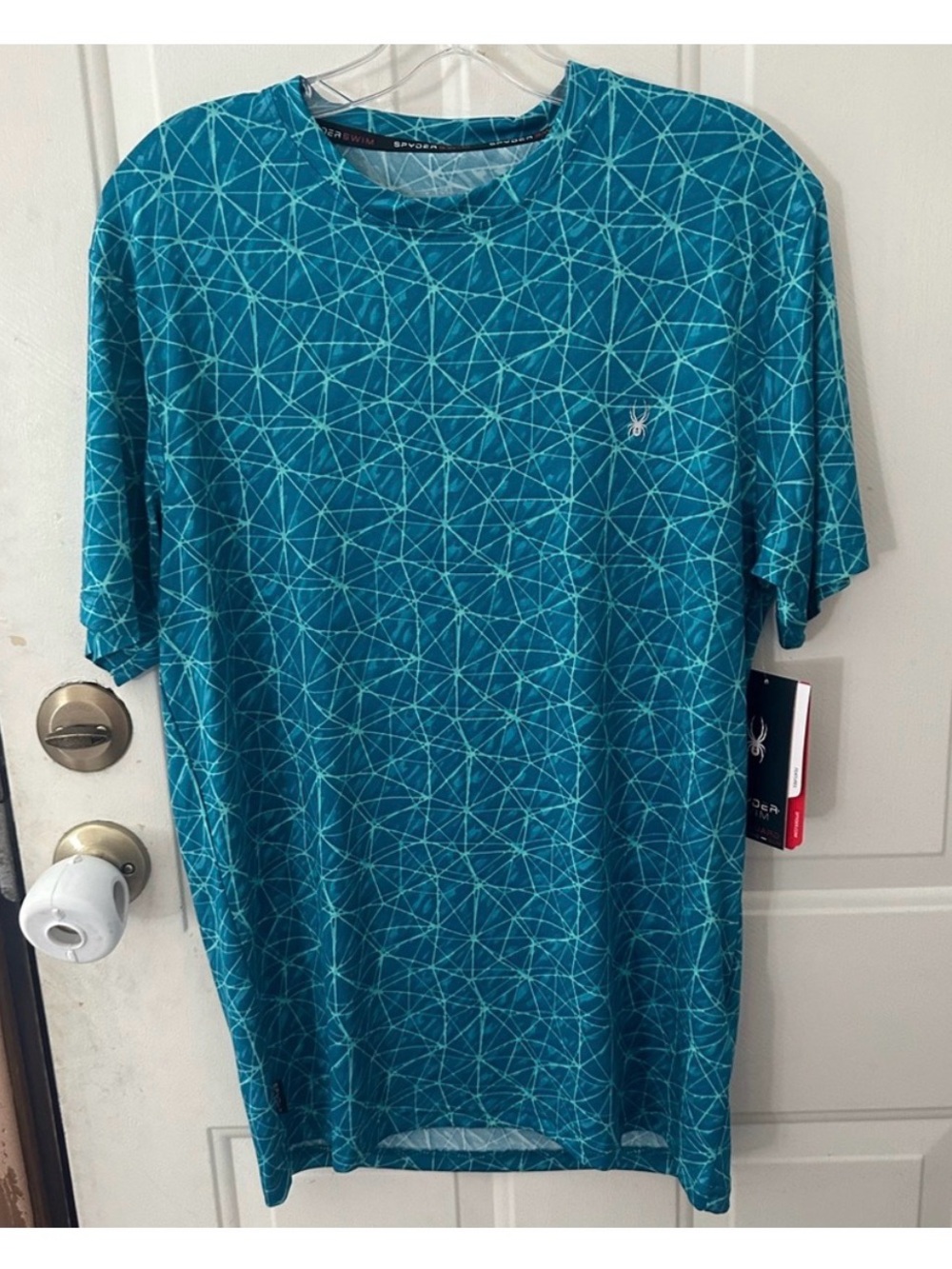 Spyder Teal Geometric Short Sleeve Performance Tee - Picture 2 of 5